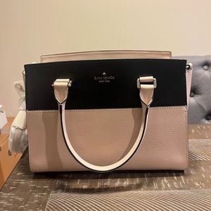 NWT Kate Spade nude black colorblock tote